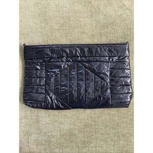 Murval Black‎ Puffy Crinkle Material Clutch Purse Cosmetic Bag No Strap Unique!